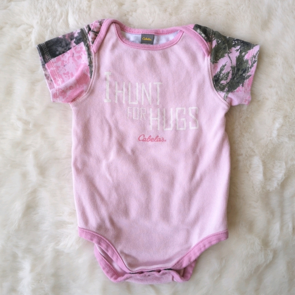 6-12M Cabela's pink camo onesie